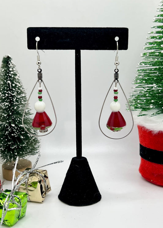 Christmas Hat Hoop Earrings