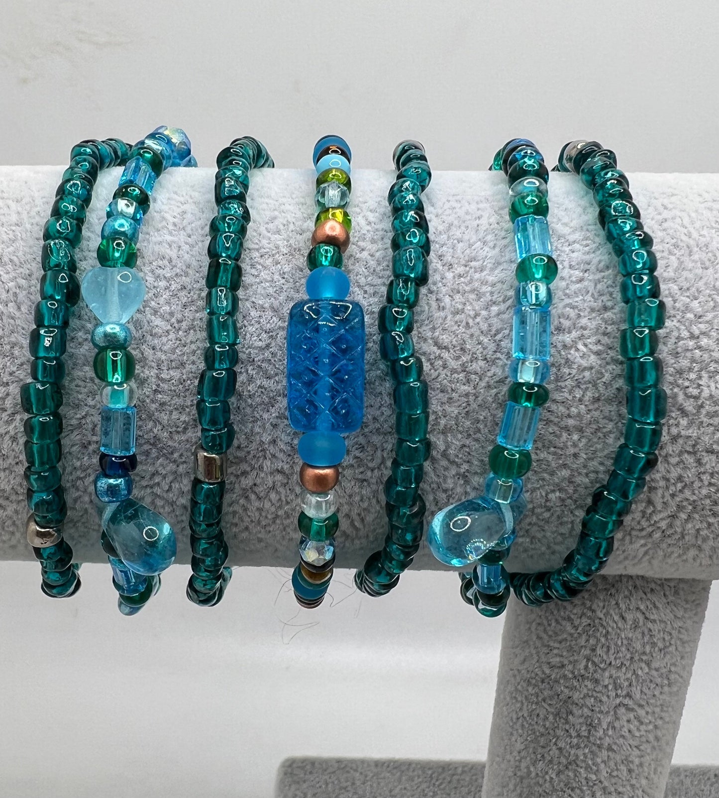 Aqua and Blue Bracelet Set