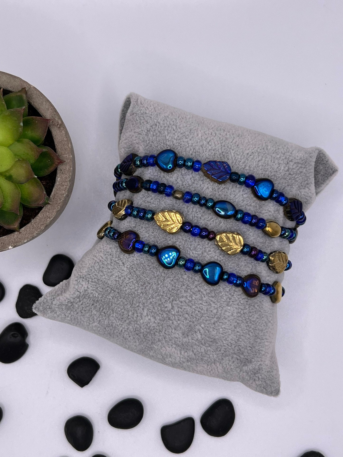 Blue and Gold Bracelet Set