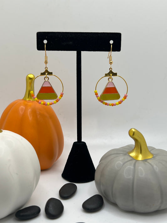 Candy Corn Halloween Earrings