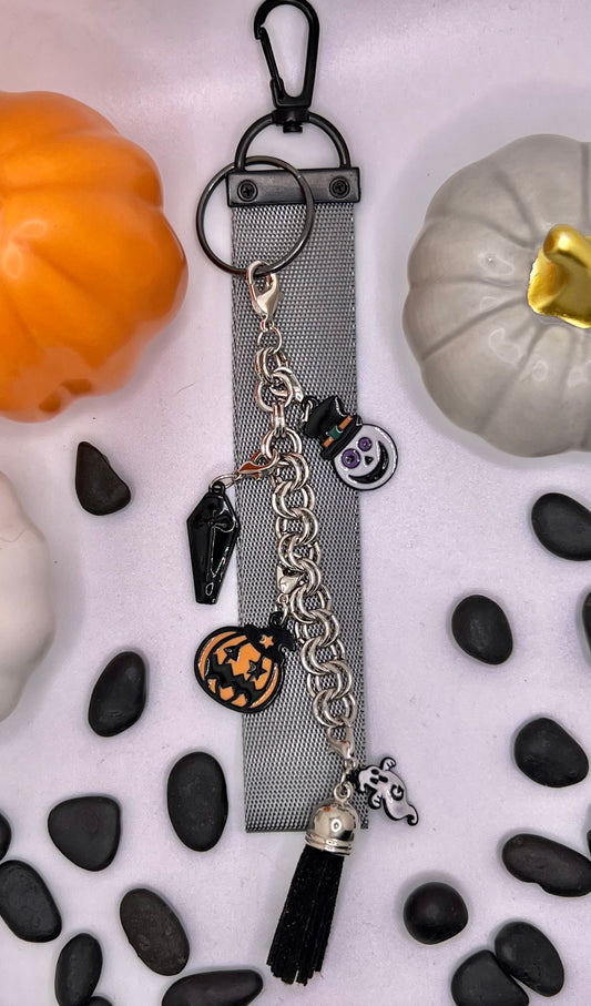 Gray Halloween Keychain