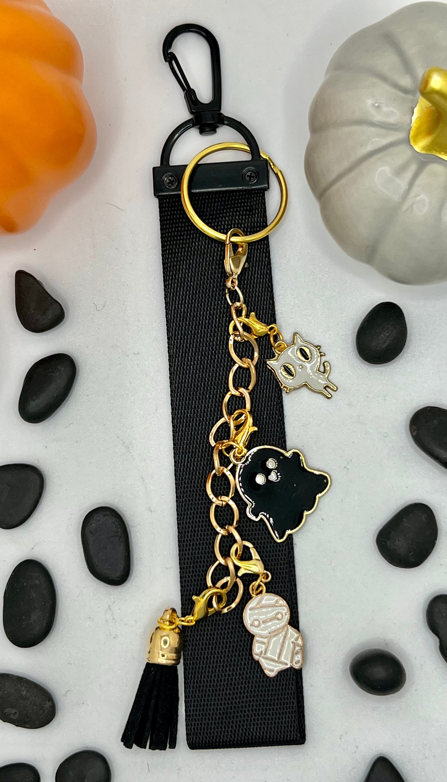 Black and White Halloween Keychain