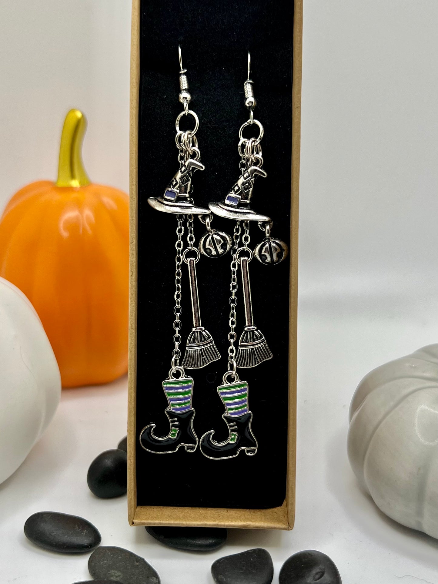 3 Strand Witch Halloween Earrings